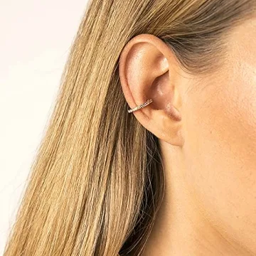 Elegant Gold-Plated Cubic Zirconia Ear Cuffs for Women