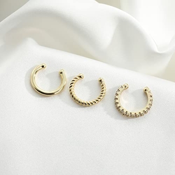 Elegant Gold-Plated Cubic Zirconia Ear Cuffs for Women