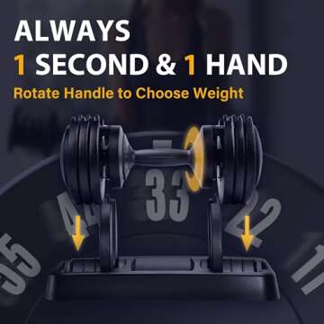 FLYBIRD 55lb Adjustable Dumbbell, Black, Metal, Knurled Grip, Suitable for Men and Women to Increase Muscle, Arm Workout