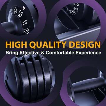 FLYBIRD 55lb Adjustable Dumbbell, Black, Metal, Knurled Grip, Suitable for Men and Women to Increase Muscle, Arm Workout