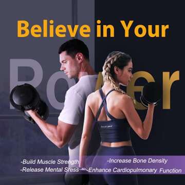 FLYBIRD 55lb Adjustable Dumbbell, Black, Metal, Knurled Grip, Suitable for Men and Women to Increase Muscle, Arm Workout