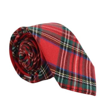 Elevate Your Look with THOM Christmas Red Plaid Tie - Ideal for Weddings and Business Events