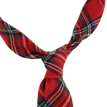 THOM Red Plaid Christmas Tie for Men - Elegant and Versatile