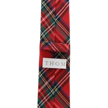 THOM Red Plaid Christmas Tie for Men - Elegant and Versatile