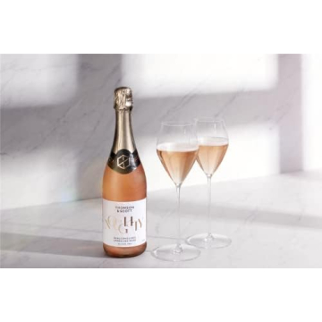 Thomson & Scott Noughty Alcohol Free Sparkling Rosé, Organic, Low-Sugar, Halal Certified, Vegan, Great Gift for Expecting and New Mums, Birthdays, Anniversaries, Non Alcoholic Rose, 750ml (750ml, 2)