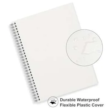 RETTACY Blank Journal Notebook, 2-Pack, B5 Blank Spiral Notebook with 160 Pages per Pack, Medium 7.6'' × 10'', 68 LB/100 GSM Thick Paper, Flexible Plastic Cover, for Sketching, Drawing