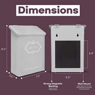 Magnetic Lint Bin for Laundry Room with Lid