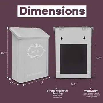 Magnetic Lint Bin for Laundry Room with Lid
