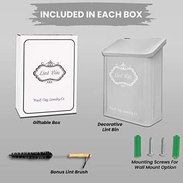 Magnetic Lint Bin for Laundry Room with Lid