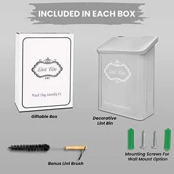 Magnetic Lint Bin for Laundry Room with Lid