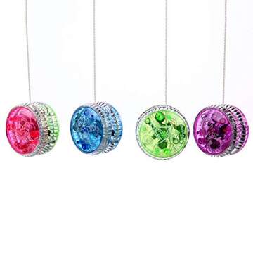 LED Light Up Yo Yo Yoyo for Kids Beginner Yoyo for Kids Responsive Ball Bearing Yoyo 4 Pack