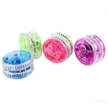 LED Light Up Yo Yo Yoyo for Kids Beginner Yoyo for Kids Responsive Ball Bearing Yoyo 4 Pack