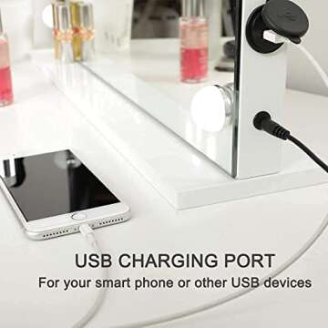 SHOWTIMEZ LED Vanity Mirror - Touch Control & USB Charging