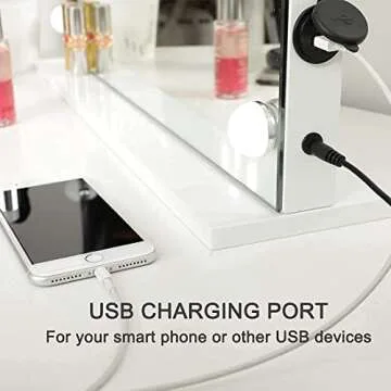 SHOWTIMEZ LED Vanity Mirror - Touch Control & USB Charging