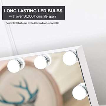 SHOWTIMEZ LED Vanity Mirror - Touch Control & USB Charging