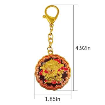 Feng Shui Four Weapon Protection Luck Success Keychain Amulet Key Chain
