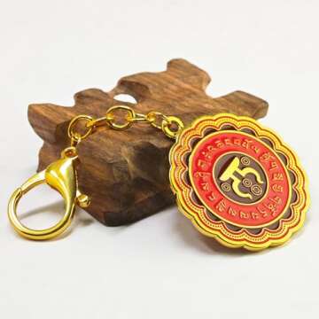Feng Shui Four Weapon Protection Luck Success Keychain Amulet Key Chain