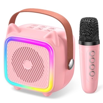 SXH Mini Karaoke Machine for Kids - Bluetooth Microphone & LED Lights: Perfect Gift!