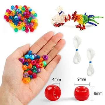 INSCRAFT 1200PCS Pony Beads 24 Colors Bracelet Making Kit, Rainbow Kandi Beads Friendship Bracelet Kit, Letter Beads Heart Beads with Elastic Strings for Jewelry Making, Craft Gifts for Girls Adults