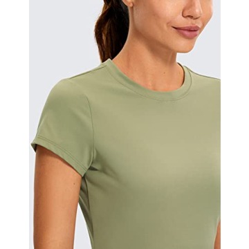 CRZ YOGA Butterluxe High Neck Crop Top Soft Stretch Gym Shirt