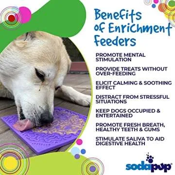 SodaPup Bones eMat – Durable Lick Mat Feeder Made in USA from Non-Toxic, Pet-Safe, Food Safe Rubber for Mental Stimulation, Avoiding Overfeeding, Fresh Breath, Digestive Health, Calming, & More