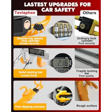 Tevlaphee Steering Wheel Lock - Heavy Duty Security