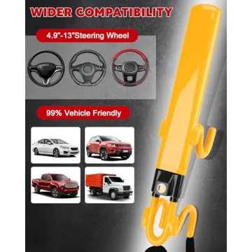 Tevlaphee Steering Wheel Lock - Heavy Duty Security