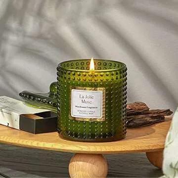 LA JOLIE MUSE Scented Candles, Holiday Candles for Home Scented, Woodiness Fragrance, Natural Soy Wax Candles, 75 Hours Long Burning, 10oz