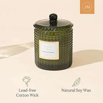 LA JOLIE MUSE Scented Candles, Holiday Candles for Home Scented, Woodiness Fragrance, Natural Soy Wax Candles, 75 Hours Long Burning, 10oz