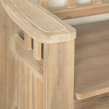 Frankie Natural Washed Storage Bench by Linon for Home