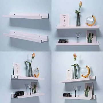 AZSKY White Floating Shelves Modern Design for Every Room