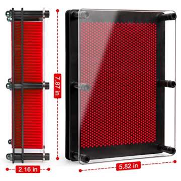 ENJSD 3D Pin Art Toy, Pin Art Board Pin Art Toy for Kids, Sensory Toys for Age 3, 4, 5, 6, 7, 8, 9, 10+ Years Old Kids Boys Girls, Toddler Toys Birthday Gifts Baby Girl Boy Gifts Fidget Toys(Red)