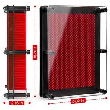 ENJSD 3D Pin Art Toy, Pin Art Board Pin Art Toy for Kids, Sensory Toys for Age 3, 4, 5, 6, 7, 8, 9, 10+ Years Old Kids Boys Girls, Toddler Toys Birthday Gifts Baby Girl Boy Gifts Fidget Toys(Red)