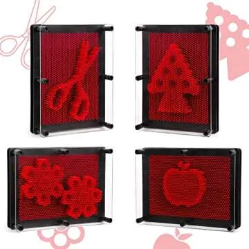 ENJSD 3D Pin Art Toy, Pin Art Board Pin Art Toy for Kids, Sensory Toys for Age 3, 4, 5, 6, 7, 8, 9, 10+ Years Old Kids Boys Girls, Toddler Toys Birthday Gifts Baby Girl Boy Gifts Fidget Toys(Red)