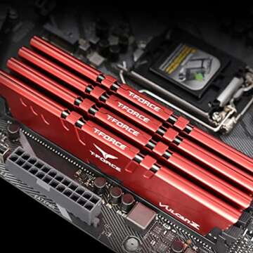TEAMGROUP T-Force Vulcan Z DDR4 16GB Kit (2x8GB) 3000MHz (PC4-24000) CL16 Desktop Memory Module Ram (Red) - TLZRD416G3000HC16CDC01