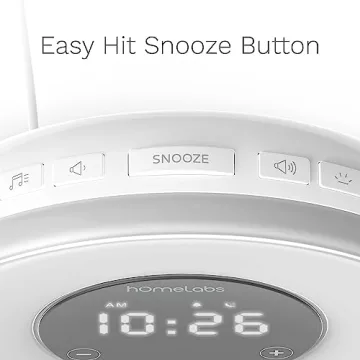 hOmeLabs Sunrise Alarm Clock - Digital LED Clock with 6 Color Switch and FM Radio for Bedrooms - Multiple Nature Sounds Sunset Simulation & Touch Control - with Snooze Function for Heavy Sleepers