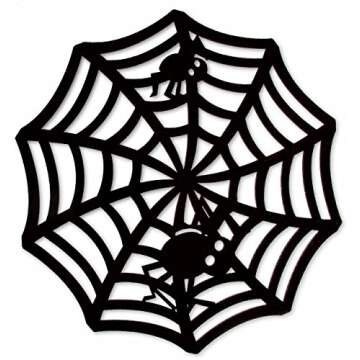 Boston International Felt Spiderweb Placemat, Black, 12-Pack