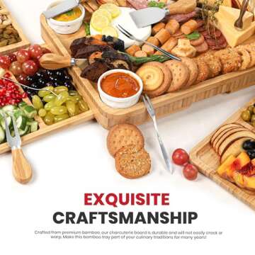 Utopia Kitchen Charcuterie Boards Set - Unique Bamboo Cheese Board for Gifts