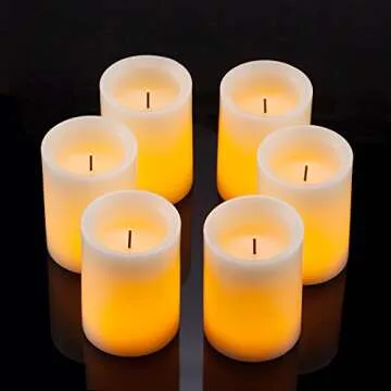 Enpornk Flameless Flickering LED Candles 3" X 4" with 10-Key Remote Control Timer Classic Pillar Opt...