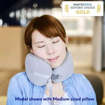 Cushion Lab Travel Pillow, Award-Winning Patented Ergonomic Design for Chin & Neck Support Memory Fo...