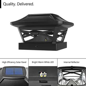 Davinci Lighting Renaissance Solar Outdoor Post Cap Lights - Bright LED Light - Includes Bases for 4...