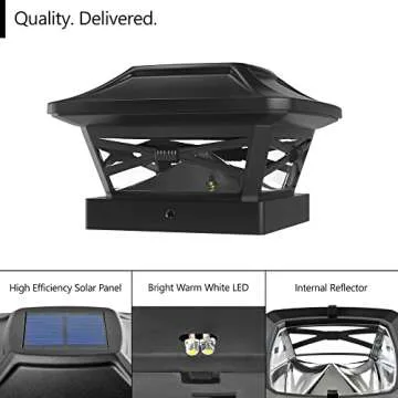 Davinci Lighting Renaissance Solar Outdoor Post Cap Lights - Bright LED Light - Includes Bases for 4...