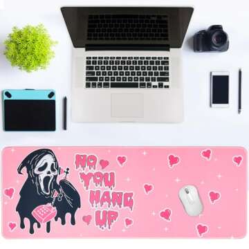 Large Gaming Mouse Pad 31.5 x 11.8in Desk Mat for Office Mousepad Anti-Skid Rubber Base Soft Comfortable and Durable Desk Pad (Pink)