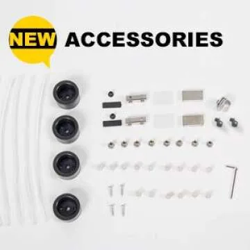 JT Glass Display Cabinet 4 Shelves with Door, Easy to Install, Solid Tempered Glass, Floor Standing Curio Bookshelf for Living Room Bedroom Office (Black)