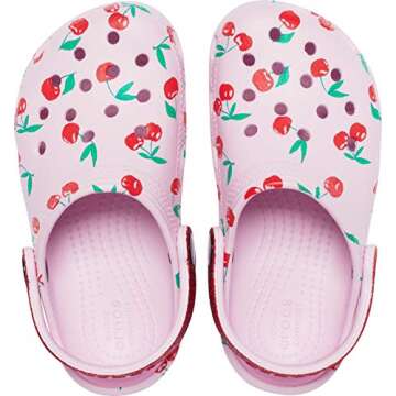 Crocs Kids' Classic Graphic Clog, Cherry Print, 12 Little Kid