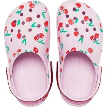 Crocs Kids' Classic Graphic Clog, Cherry Print, 12 Little Kid