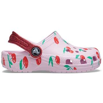 Crocs Kids' Classic Graphic Clog, Cherry Print, 12 Little Kid
