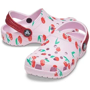 Crocs Kids' Classic Graphic Clog, Cherry Print, 12 Little Kid