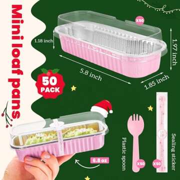 NPLUX Mini Cake Pans with Lids & Spoons for Easy Baking
