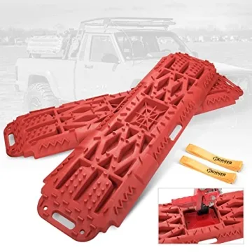 BUNKER INDUST Offroad Traction Boards with Jack Lift Base, Mud Sand Tracks Snow Tire Traction Mat Re...